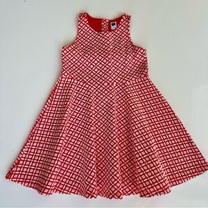 NWOT, Janie and Jack Poppy and White Jacquard Dress, Size 5